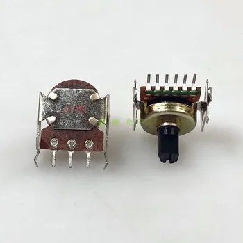 2 бр R161 Тип A50K Потенциометър звука D Дължина на вала 10 мм и 3 щифта/6-пинов