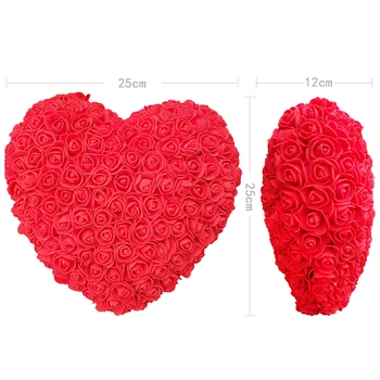 25 см Изкуствено Сърце Роза Сърце от Рози За Жените 
