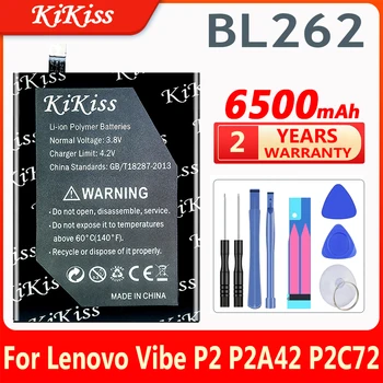 KiKiss Цикъл 6500 ма BL262 Батерия за Lenovo Vibe P2 P2C72 P2A42 Високо Качество Мобилен Телефон Подмяна на Батерията