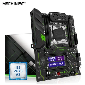 MACHINIST E5 MR9A PRO Комплект дънната платка Xeon E5 2673 V3 Процесор в LGA 2011-3 Комплект M. 2 NVME SATA USB 3.0 DDR4 ECC NON-ECC Памет