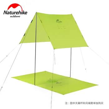 Naturehike 3 в 1 Многофункционална водоустойчив 210T 20D ветровка дъждобран пончо може да се използва като навес и подложка за къмпинг