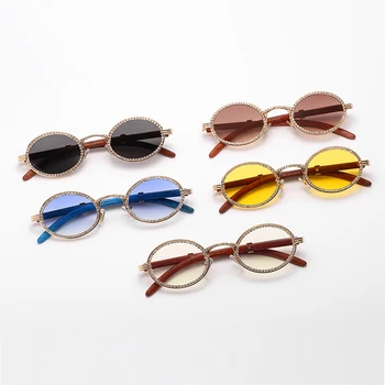 Peekaboo планински кристал дамски слънчеви очила с кръгли реколта uv400 малка дограма за кръгли очила дамски летни сини жълти кафяви