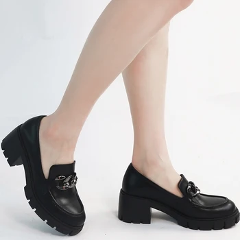 Taoffen/Размери 36-43, Новост 2023 г., дамски обувки на висок ток от естествена кожа, дамски обувки-лодки, маркови офис обувки на площада обувки с кръгло бомбе