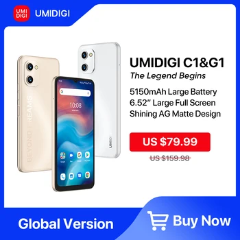 UMIDIGI C1 G1 Телефон, Отключени Android Смартфон MTK6739 2 GB, 32 GB 6,52 