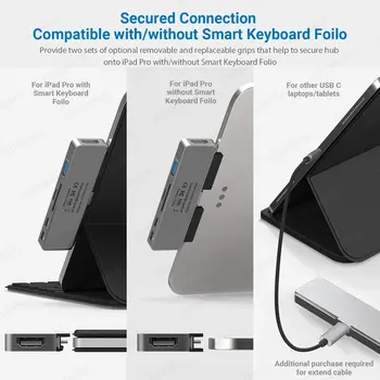 USB C Адаптер-хъб за iPad Pro, iPad, MacBook Air ProAir 7/5/4 в 1 Зарядно устройство с 4K, HDMI, USB-C PD SD /TF Аудиоразъемом 3,5 мм