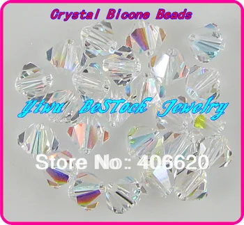 Безплатна доставка, 144 ~ 720 бр./лот, китайски висококачествени кристални мъниста AB Glass/Crystal Bicone.3 mm 4 mm 5 mm 6 mm 8 mm