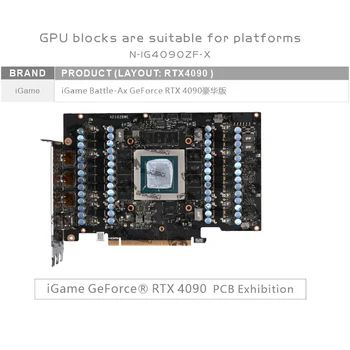 Блок на графичния процесор Bykski N-IG4090ZF-X, Използвани за Цветни графични карти iGame RTX 4090 Battle AX Водно охлаждане/Пълно покритие/Радиатор