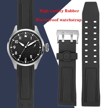 Гумена Каишка за часовник Breguet Luminox Breitling Каишка за часовник водоустойчив силикон каишка мъжки аксесоари за часа arc mouth 24 мм