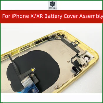 За iPhone X XR Задната част на кутията на батерията, Среден калъф, Тава за SIM-карти, Страничният бутон на събиране, Монтаж на кабел Soft Shell + Монтаж