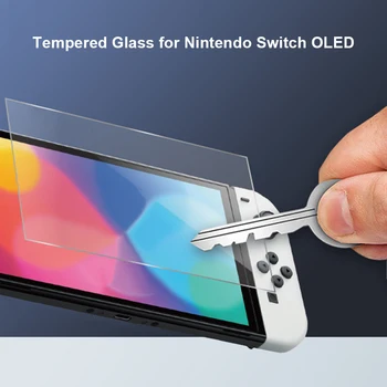 Защитно Фолио от Закалено Стъкло 9H, Подходяща за Nintendo Switch OLED, Защитно Фолио за Екрана Игрални Конзоли, Аксесоари