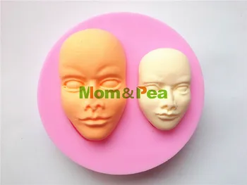 Мама и Грах 0168 Безплатна Доставка на Лицето под Формата На Силиконовата Форма на Украса на Тортата Скърпвам Торта 3D Мухъл Хранително-вкусовата Силикон Мухъл