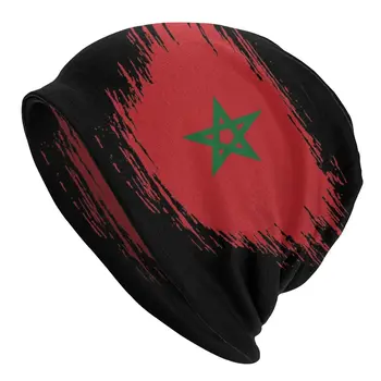 Мароко Skullies Шапки Марокански Флаг Шапка Хладен Открит Унисекс Шапки с Двойно предназначение Капак на Вязаная Капачка