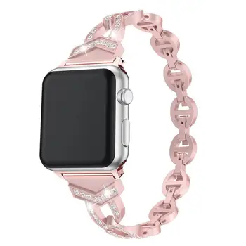 Метална каишка с диаманти в стил VO за Apple watch 8 7 45 мм 41 мм и 49 мм Быстросъемный Метална Каишка за iwatch 6 5 4 SE 3 2 44 мм 42 мм 40 мм