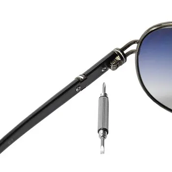 Многофункционална Отверка за Очила, Мини-Ръчни инструменти, 3-в-1, Отвертка за Очила, Комплект за Ремонт Часа за Слънчеви Очила с Брелоком