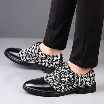 Мъжки модел обувки без шнур, Модерен мъжки Oxfords, Италианска Бизнес Официалната Мъжки Обувки, Новост 2022 г., Кожени мъжки Костюми за Сватбени партита, Обувки
