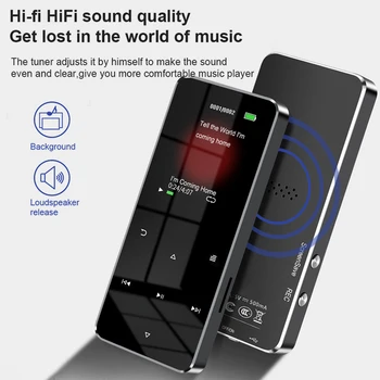 Нов 1,8-инчов Метален Сензорен MP3 MP4 Музикален плейър, съвместим с Bluetooth, 5,0 Fm-радио, Възпроизвеждане на видео, 8/32 GB, Електронна книга, Hi-Fi плейър, Walkman