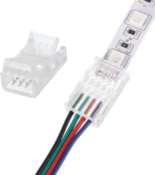 Съединители, уплътнители LED 4Pin 2Pin ясни конектори, осветление следа от линейна светлина 5m подложки LED конектор на сондата LED