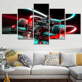 5 Панели Платно на Изкуството на Стената Плакат Живопис Автомобили AMG F1 W12 E Производителността на Тапети Начало Декор Хол Модулна Картина Принт