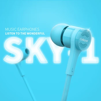 Celebrat SKY-1 Слушалки с Микрофон слушалки с Кабел-втулки с дълбок бас 3,5 мм Жак за Oppo a12